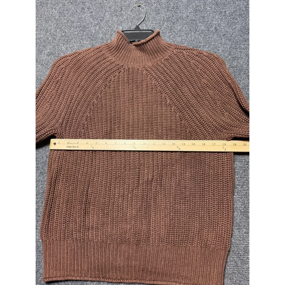 J.Crew Sweater Women XS Brown Excellent Mock Neck‎ Ribbed Knit Raglan
